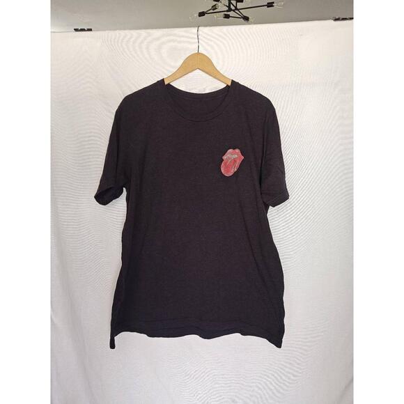 Rolling Stones Logo Vintage Retro Band Graphic Tee Black Oversized One Size XL - Picture 2 of 7